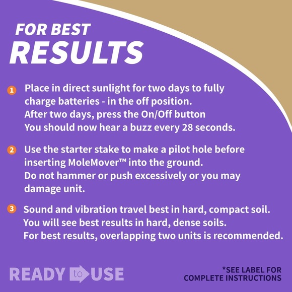 Bonide Mole Max Mole & Gopher Repeller Solar Powered Sonic Spike, 1 Unit - Picture 5 of 6